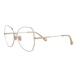 New Authentic Chloé Womens Cat Eye Gold Gold Transparent Fashion Designer Sungla